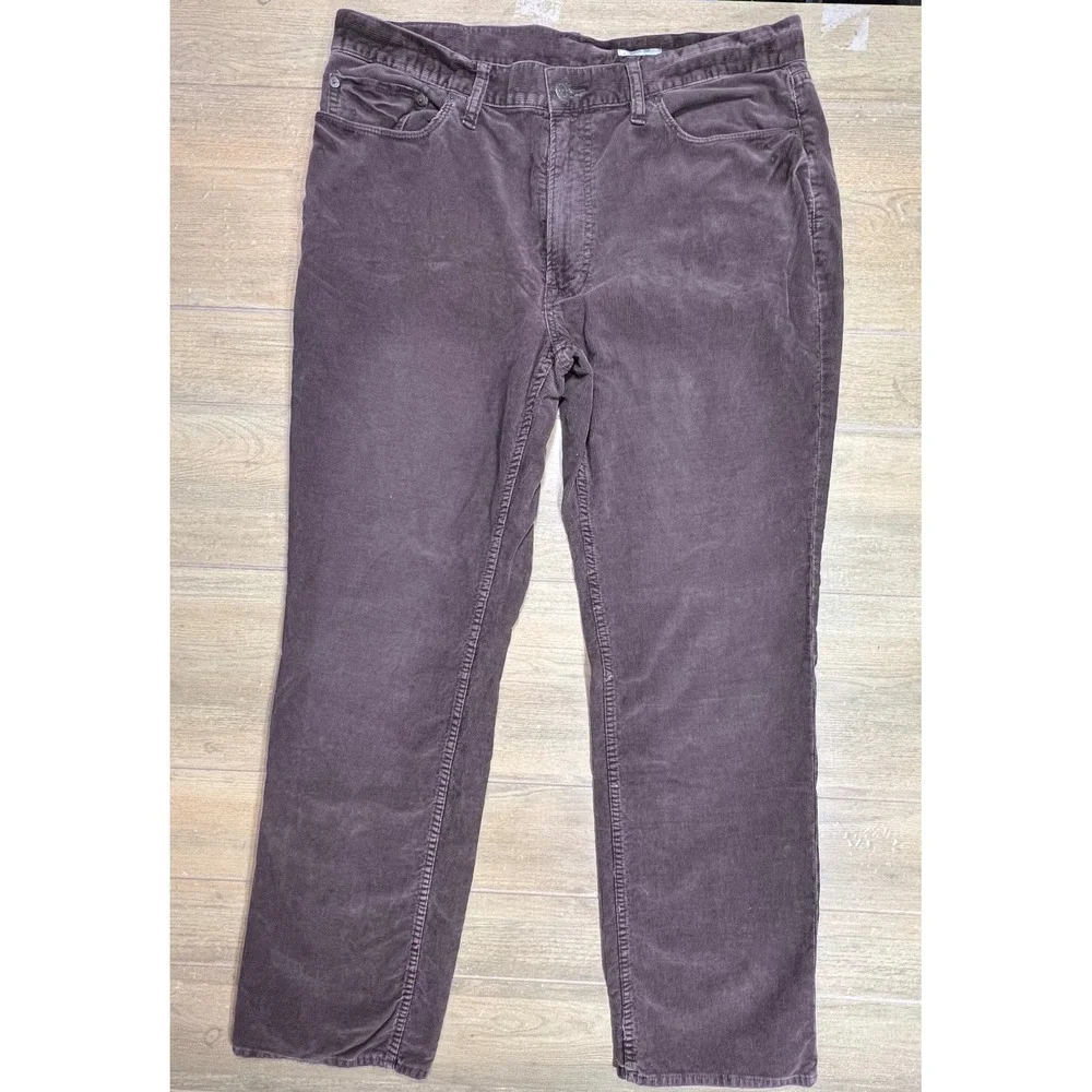 Polo Ralph Lauren Dungarees Mens Corduroy Straight Leg Pants Brown 38x32 vintage